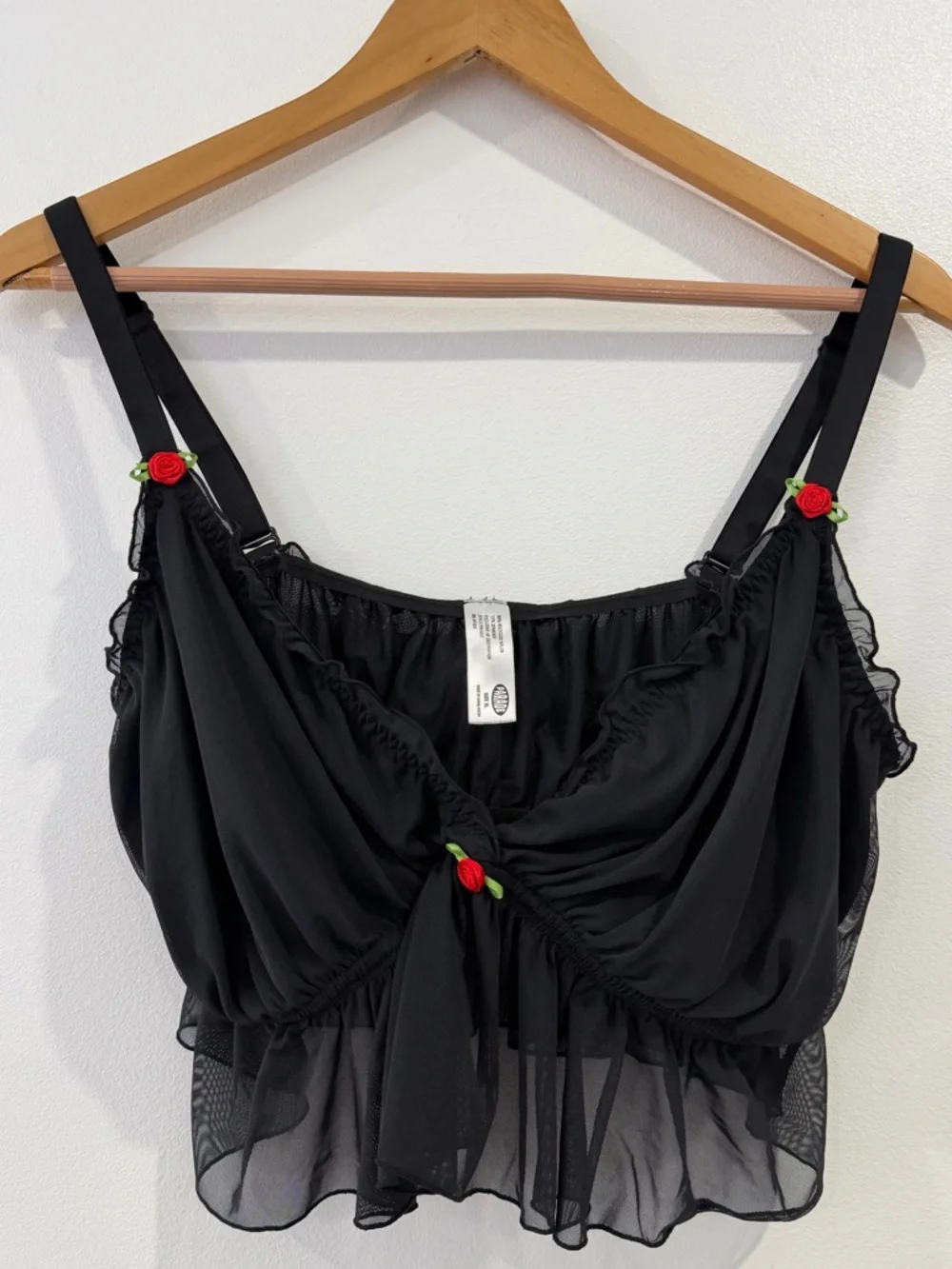 Parade Black Mesh Bralette XL‎ Rose Lingerie Coquette
